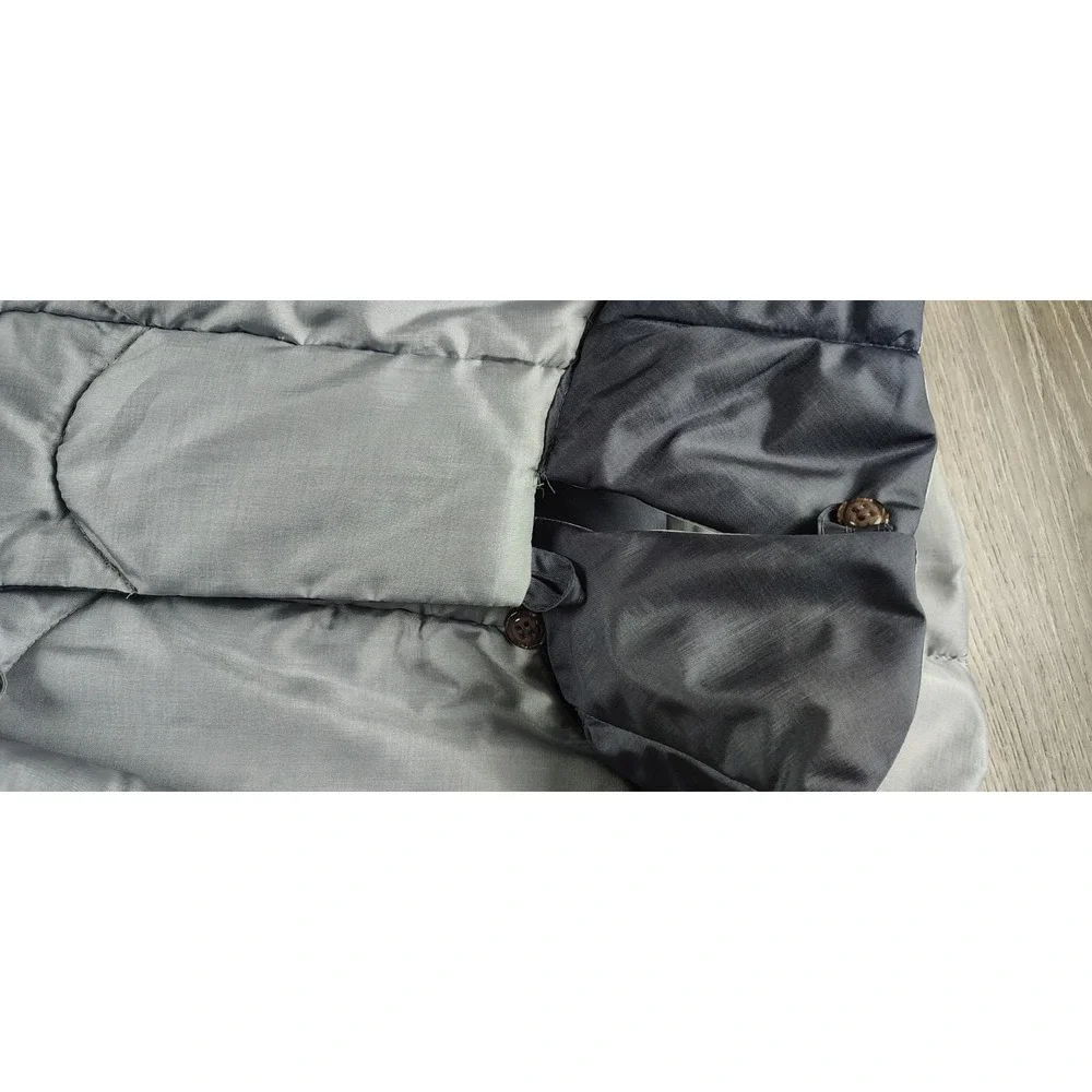 Vtg Forecaster Of Boston L Reversible Blue Silver Scalloped Hem Hippie Coat Long